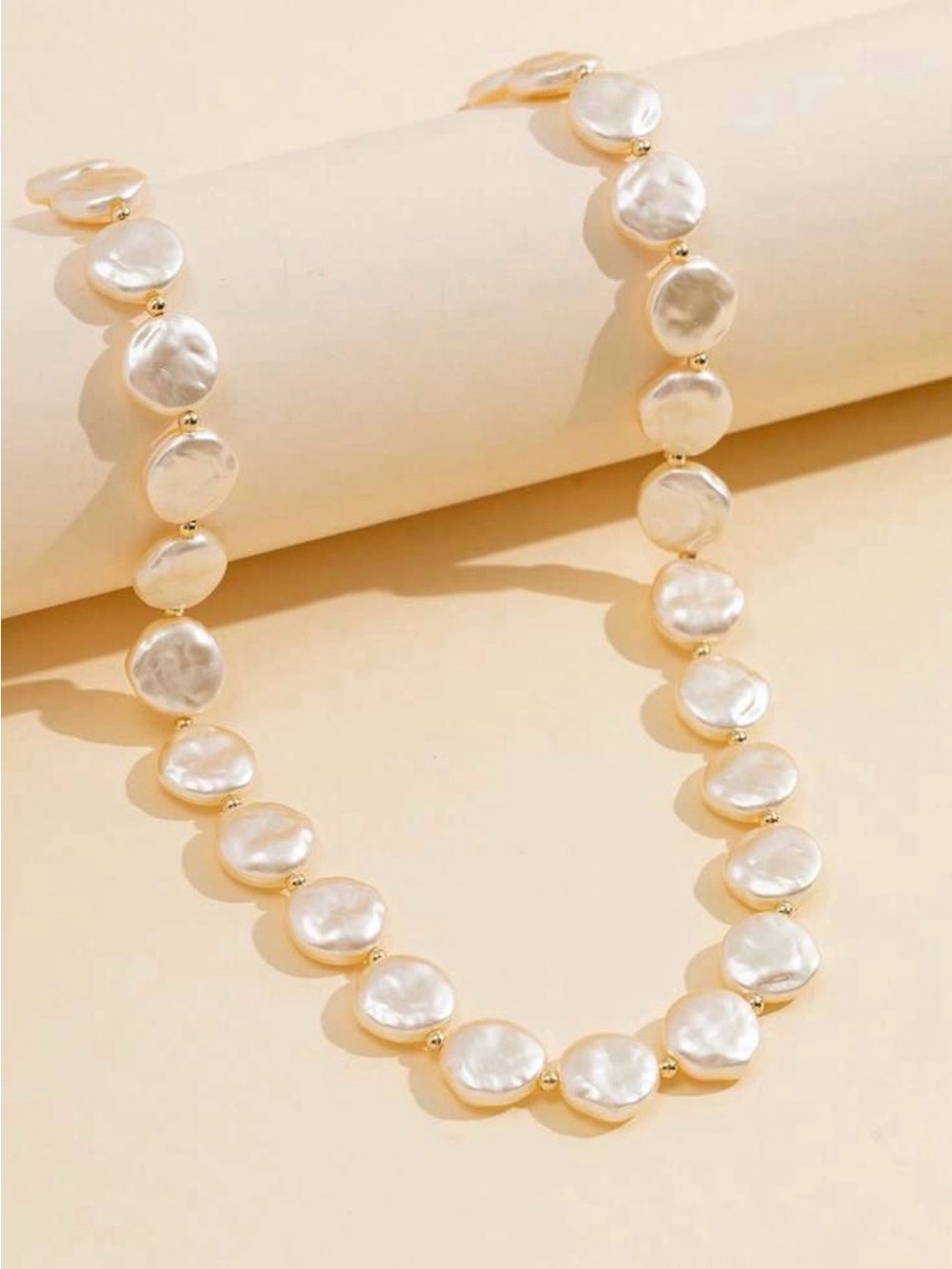 Anthropologie “Freshwater Pearl Disc Cluster” Baroque Repeating Beaded Necklace - Picture 2 of 11